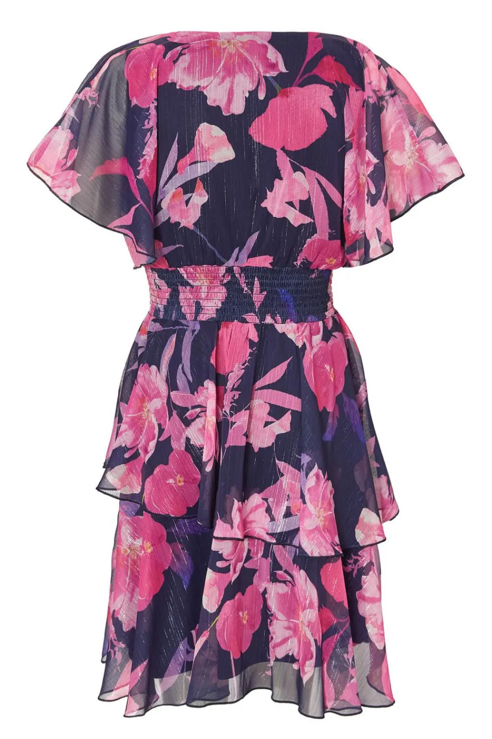 Quiz Day At The Races|Christening Guest>Navy Chiffon Tiered Mini Dress