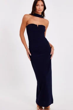 Quiz Day At The Races|Christening Guest>Collar Detail Ruched Midaxi Dress