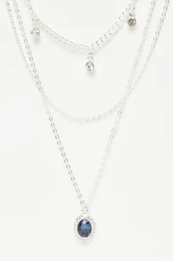 Quiz Jewellery|Occasion Jewellery>Diamante Jewel Layered Necklace