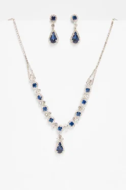 Quiz Wedding Accessories|Jewellery Sets>Diamante Tear Drop Set