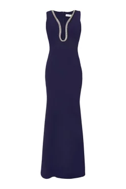 Quiz Prom Dresses|Prom & Ball>Navy Diamante Trim Maxi Dress
