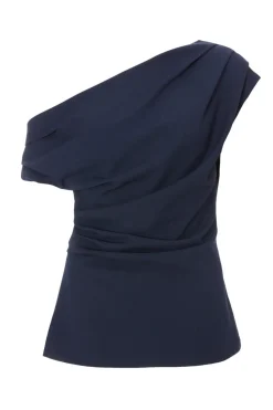 Quiz Going Out Tops|Going Out>Navy Drape Neck Top