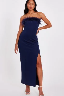 Quiz Prom Dresses|Prom & Ball>Feather Trim Midaxi Dress