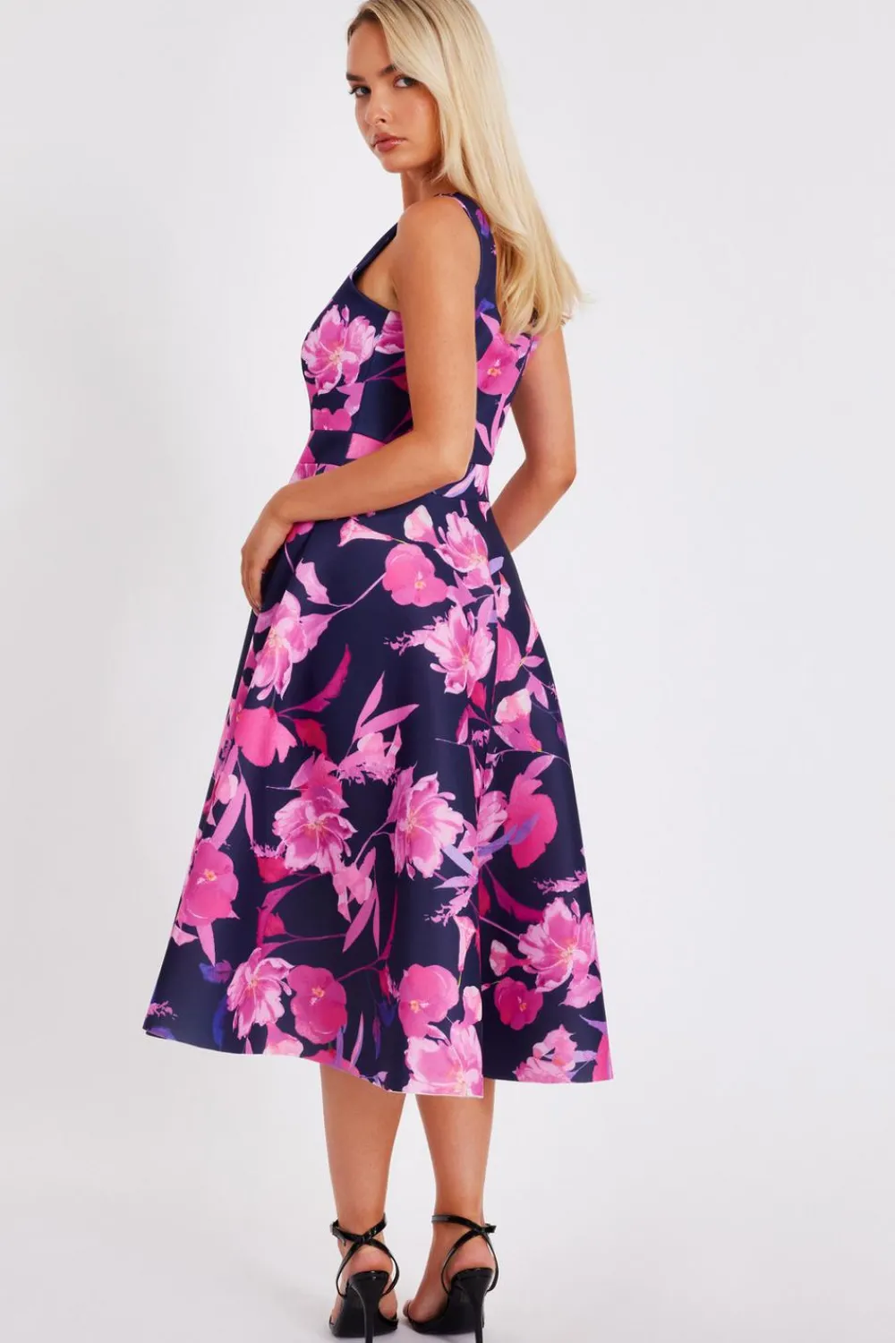 Quiz Day At The Races|Christening Guest>Navy Floral Midaxi Dress