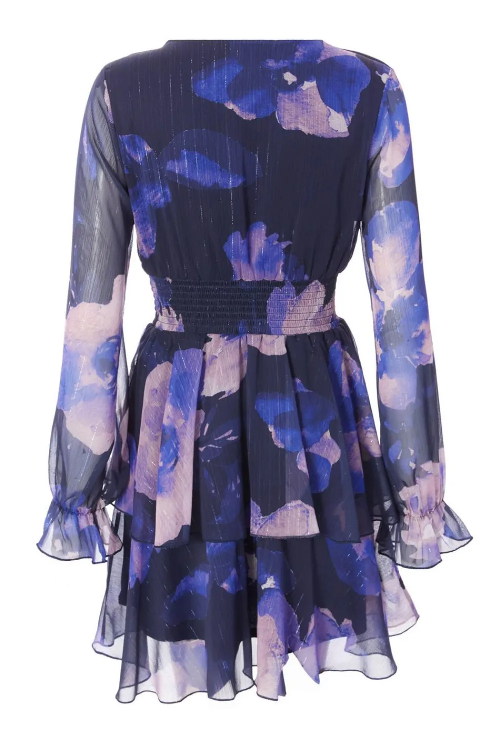 Quiz Evening Dresses|Day At The Races>Navy Floral Tiered Skater Dress
