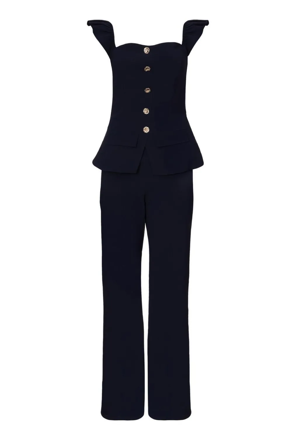 Quiz Occasion Jumpsuits|Going Out Jumpsuits>Frill Sleeve Jumpsuit