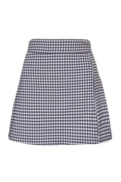 Quiz Workwear|Summer Clothes>Navy Gingham Wrap Skort
