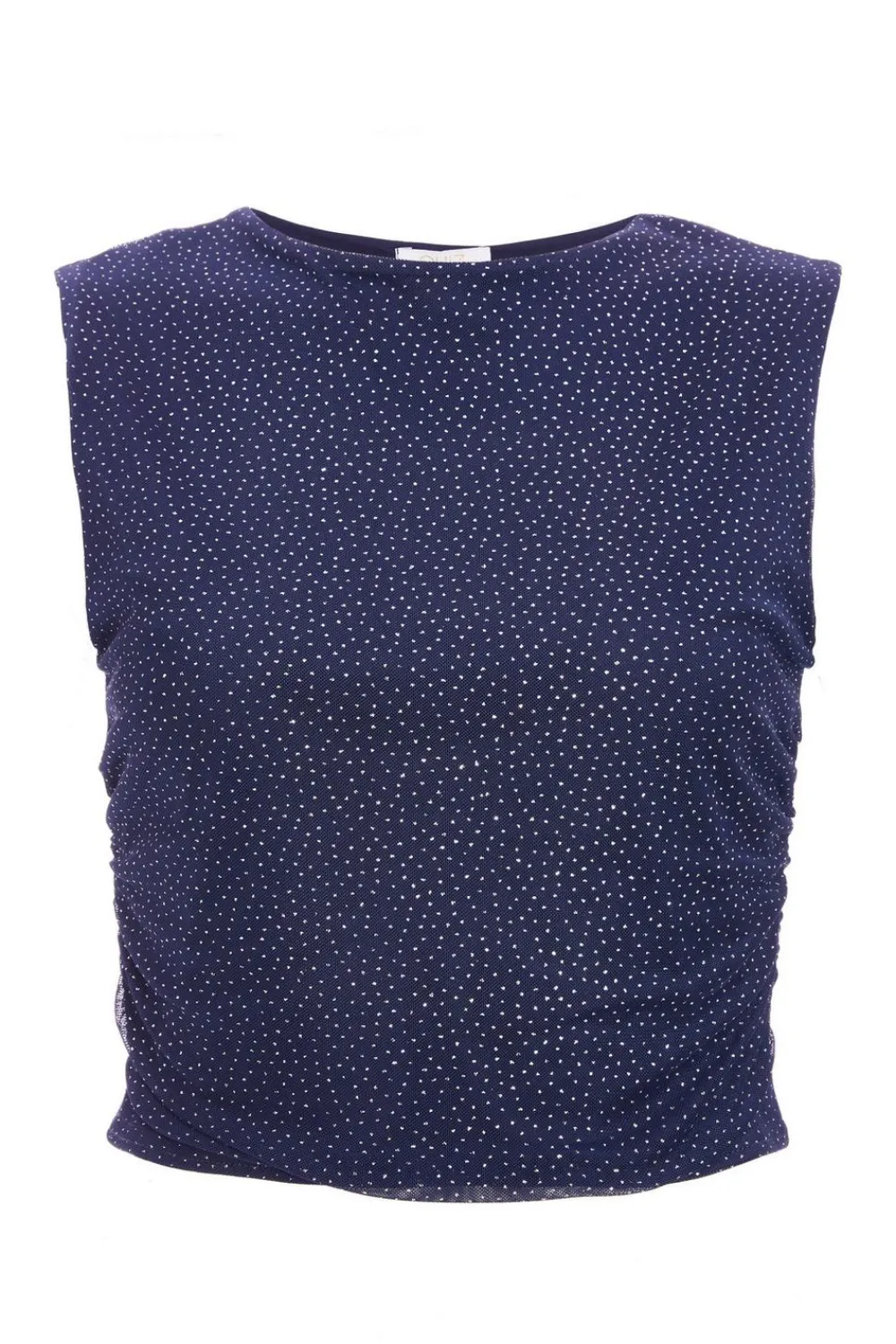 Quiz Going Out Tops|Crop Tops>Glitter Mesh Crop Top