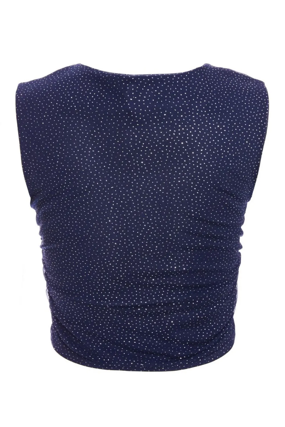 Quiz Going Out Tops|Crop Tops>Glitter Mesh Crop Top