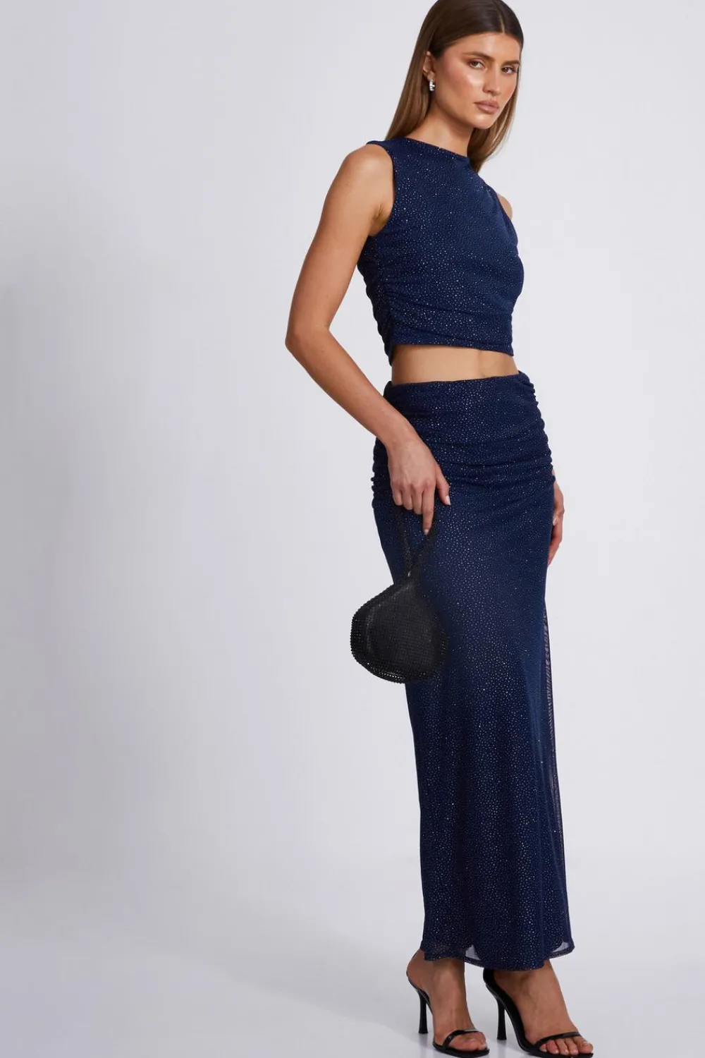 Quiz Skirts|Co-Ords>Glitter Mesh Midaxi Skirt