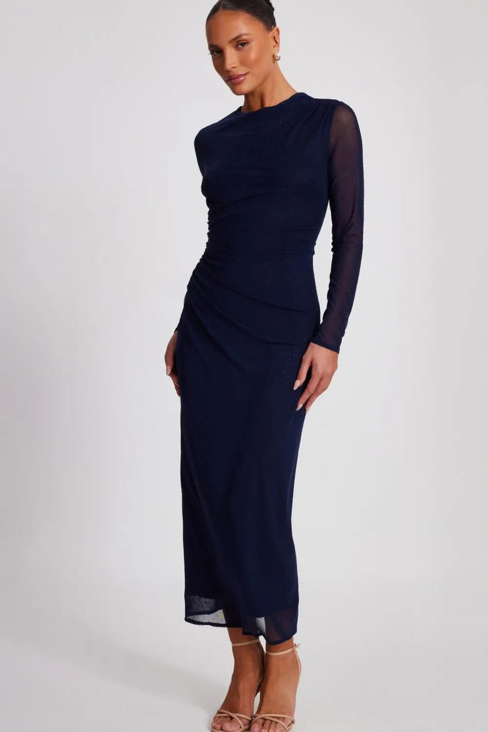 Quiz Modest|Going Out>Navy Mesh Diamante Midaxi Dress