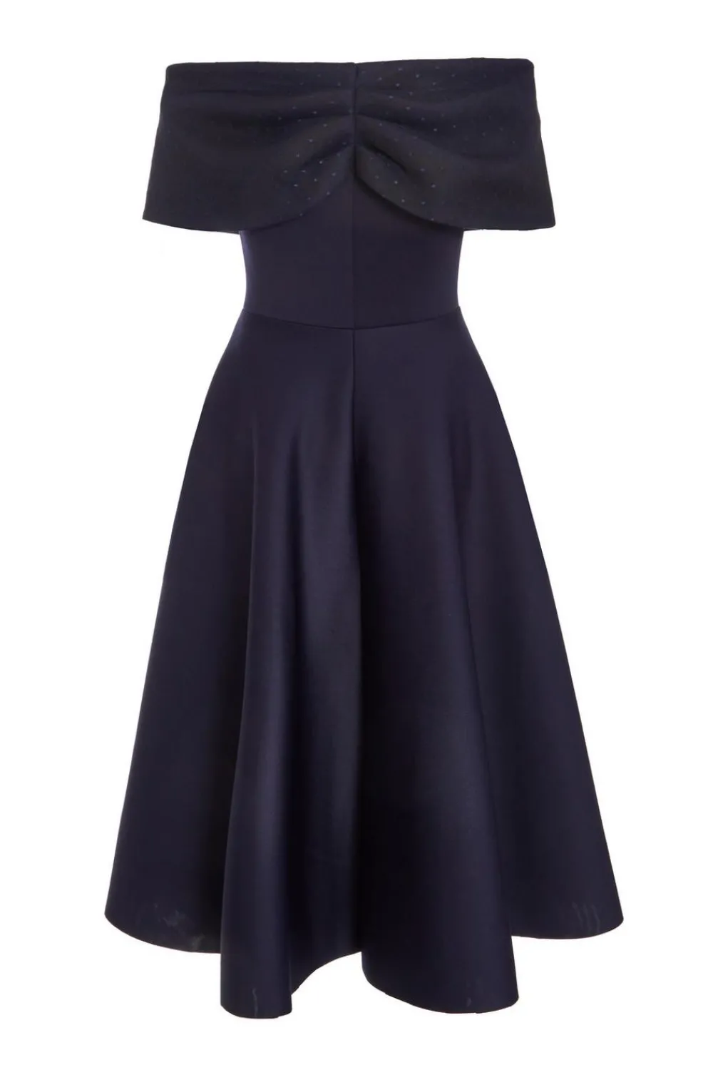 Quiz Evening Dresses|Wrap Dresses>Navy Mesh Polka Dot Skater Midi Dress