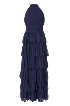 Quiz Prom Dresses|Prom & Ball>Navy Mesh Tiered Maxi Dress