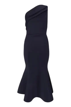 Quiz Day At The Races|Christening Guest>Navy One Shoulder Peplum Dress