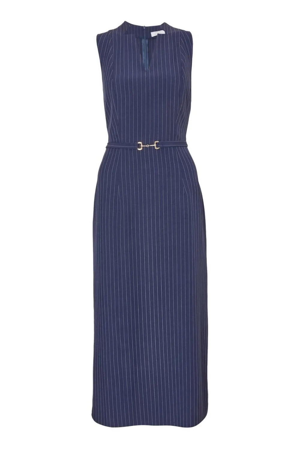 Quiz Day At The Races|Christening Guest>Navy Pinstripe Midi Dress