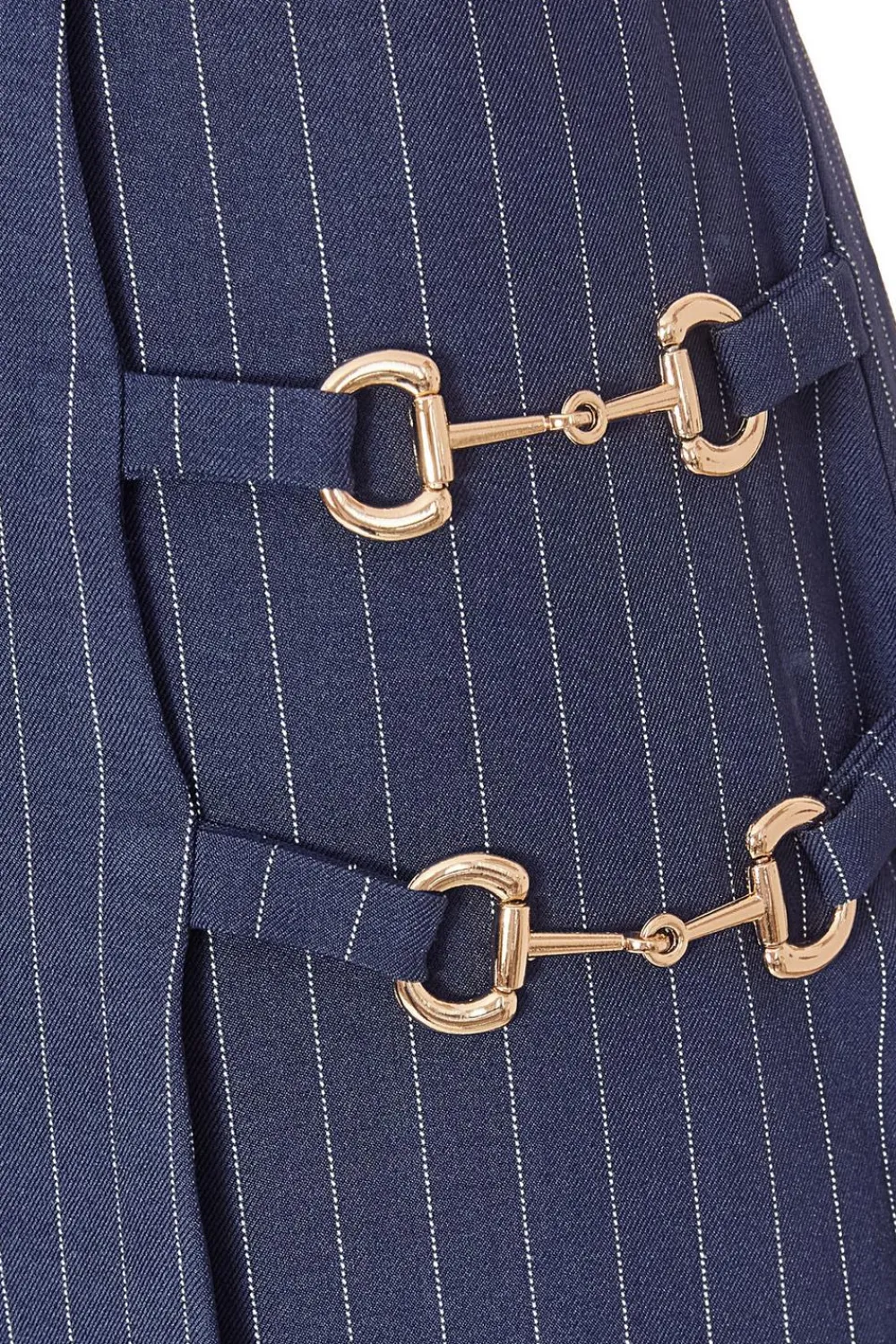 Quiz Going Out Jumpsuits|Workwear>Navy Pinstripe Strapless Jumpsuit