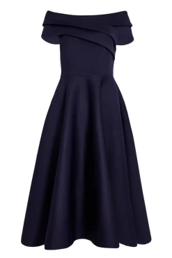 Quiz Evening Dresses|Day At The Races>Pleated Bardot Midi Dress