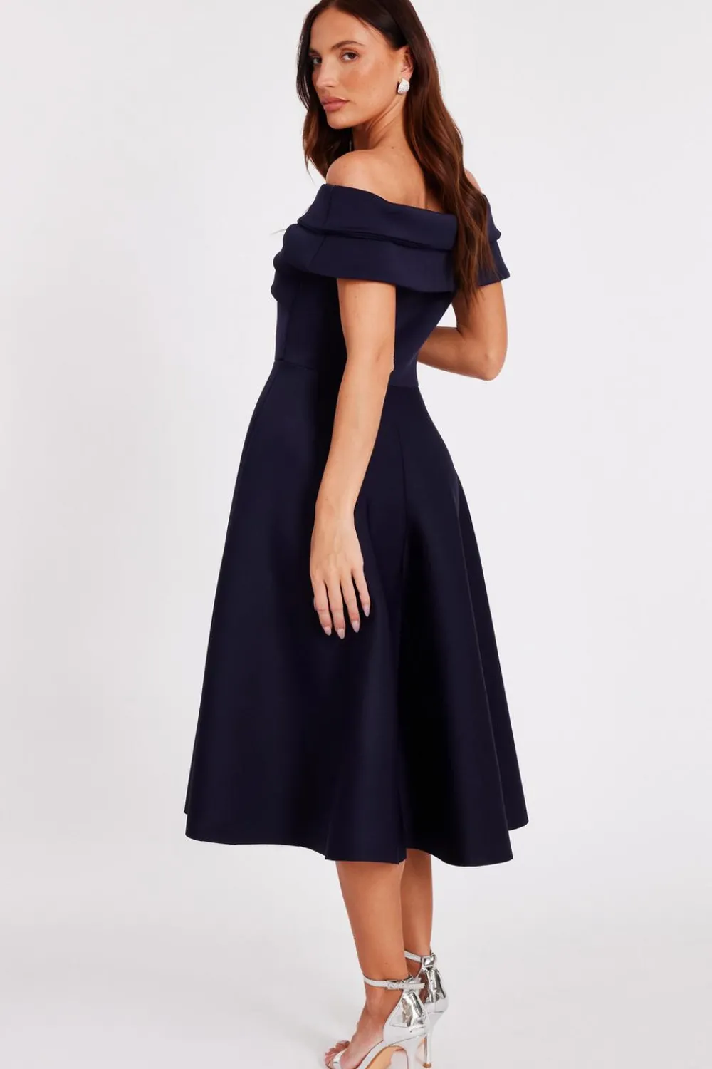 Quiz Evening Dresses|Day At The Races>Pleated Bardot Midi Dress