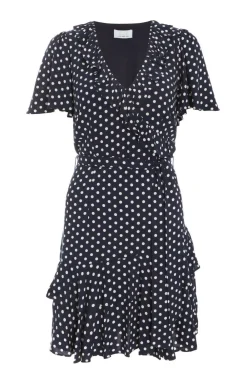 Quiz Summer Clothes|Casual Clothing>Navy Polka Dot Print Skater Dress
