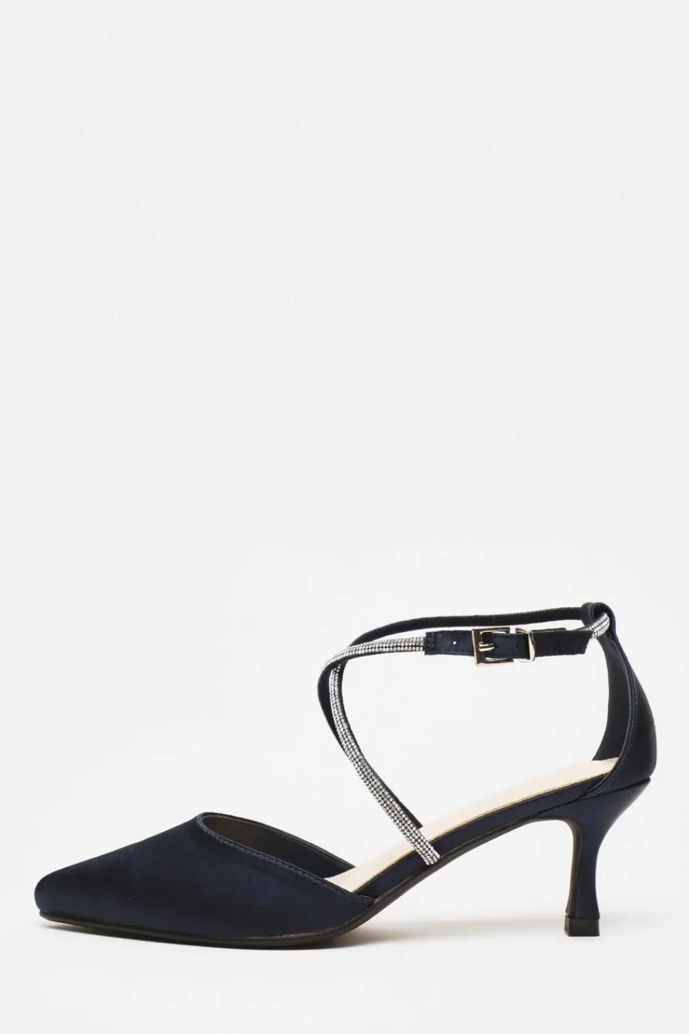 Quiz Shoe & Bag Sets|Occasion Shoes>Satin Cross Strap Court Heels