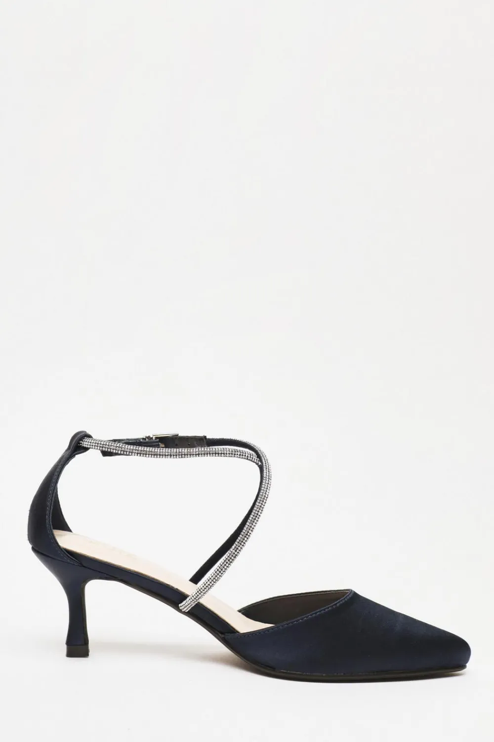 Quiz Shoe & Bag Sets|Occasion Shoes>Satin Cross Strap Court Heels