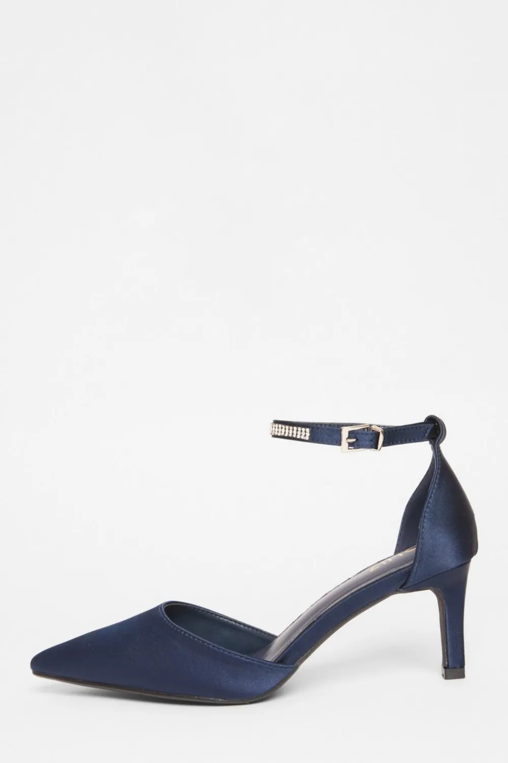 Quiz Shoe & Bag Sets|Occasion Shoes>Satin Diamante Strap Court Heels