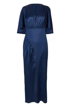 Quiz Evening Dresses|Dresses>Navy Satin Maxi Dress