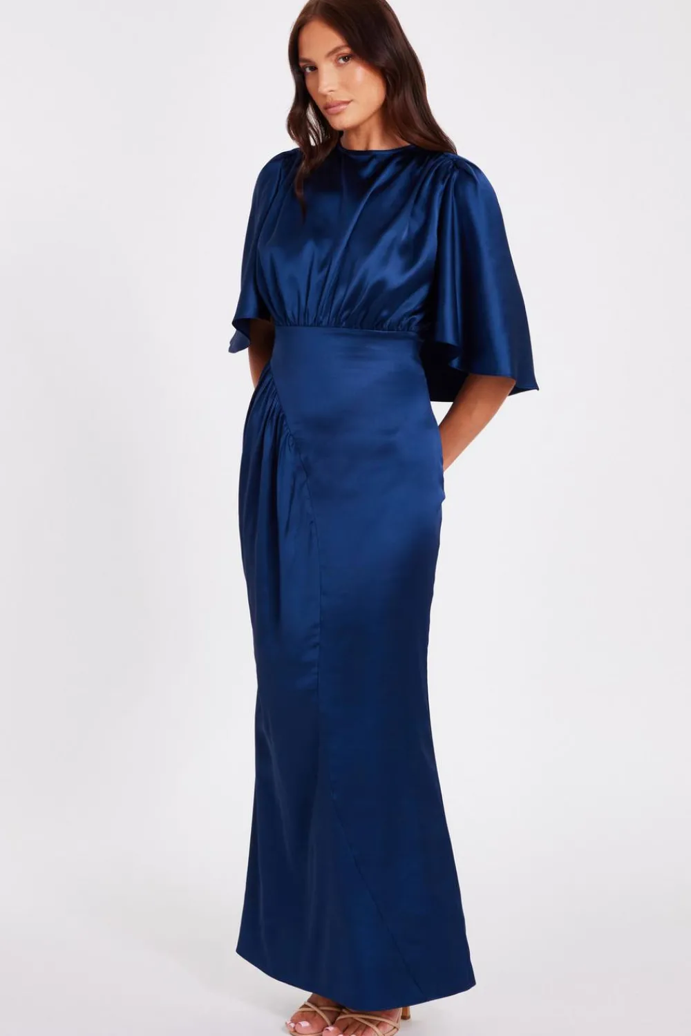 Quiz Evening Dresses|Dresses>Navy Satin Maxi Dress