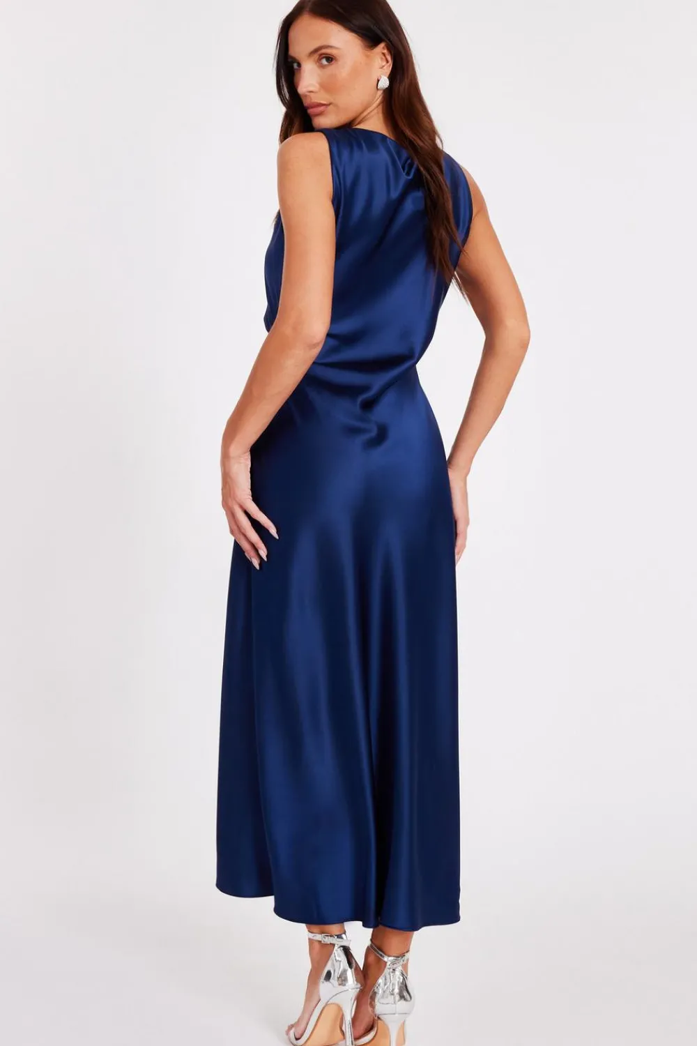Quiz Evening Dresses|Day At The Races>Satin Ruched Midaxi Dress