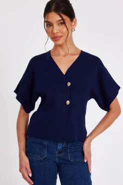 Quiz Day Tops|Tops>Short Sleeve Knit Cardigan