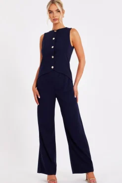 Quiz Occasion Jumpsuits|Going Out Jumpsuits>Waistcoat Jumpsuit