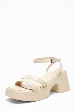 Quiz Sandals|Platforms>Nude Chunky Faux Leather Platform Sandals