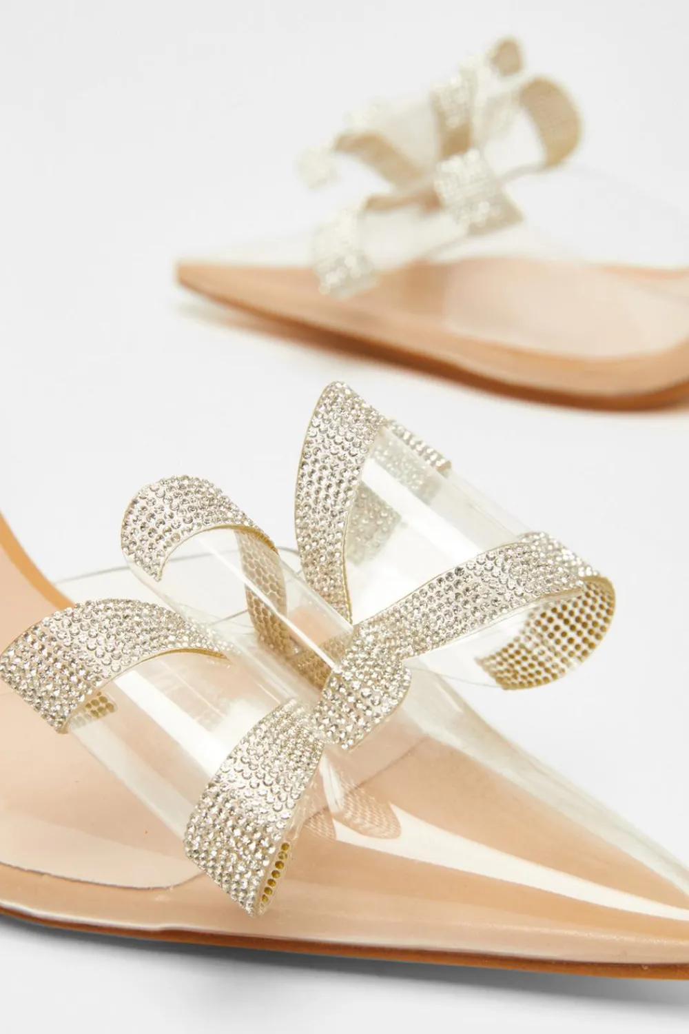 Quiz Sandals|Occasion Shoes>Nude Diamante Bow Court Heels