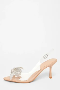 Quiz Occasion Shoes|Heels>Diamante Bow Heels