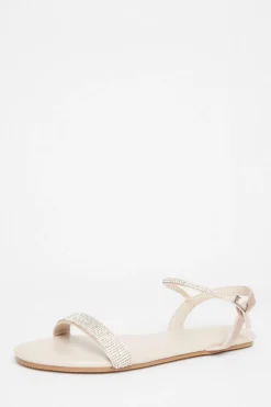 Quiz Sandals|Holiday Shoes>Diamante Flat Sandals