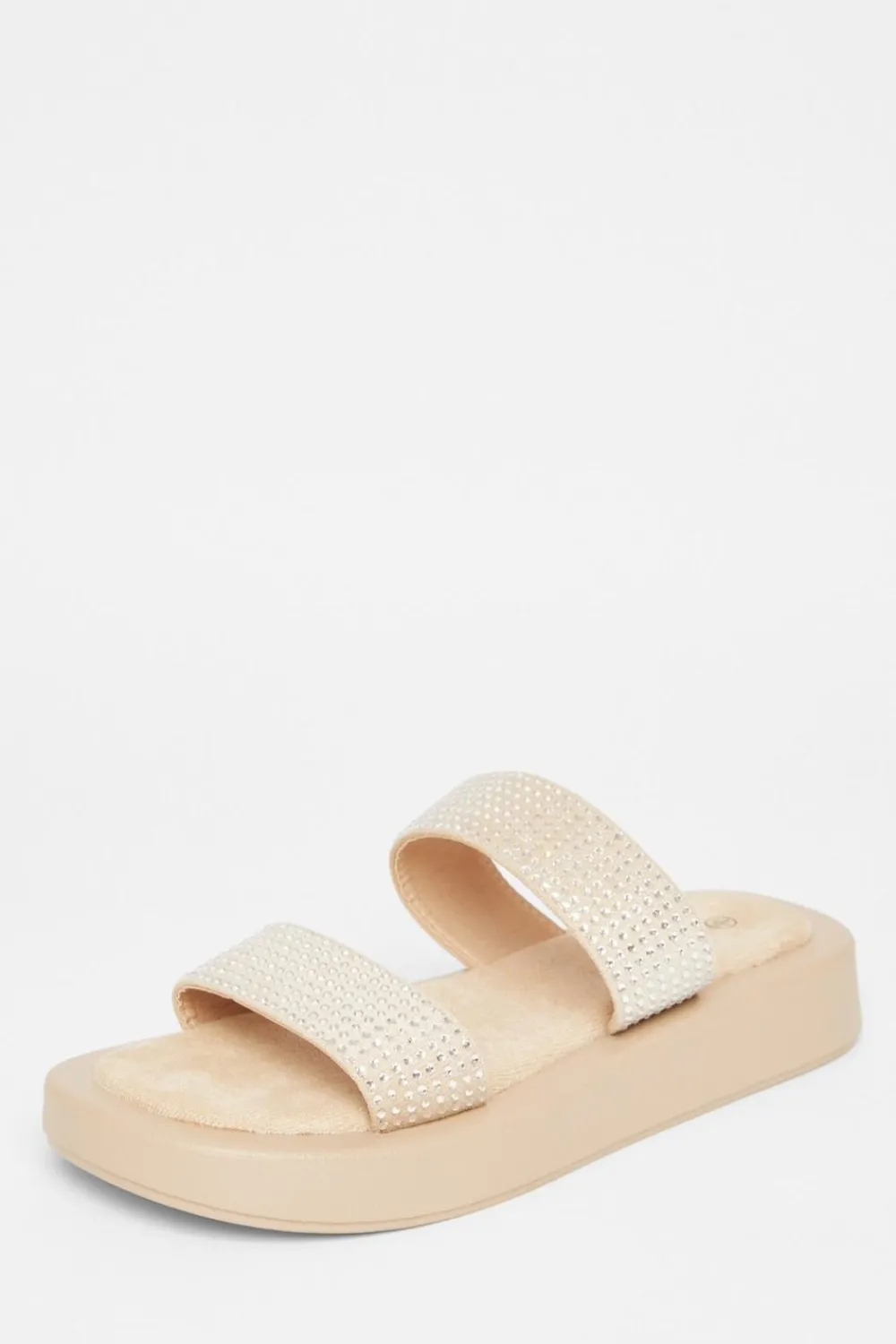 Quiz Holiday Shoes|Flats>Diamante Flatform Sandals
