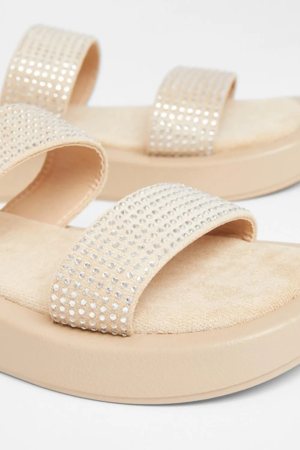 Quiz Holiday Shoes|Flats>Diamante Flatform Sandals
