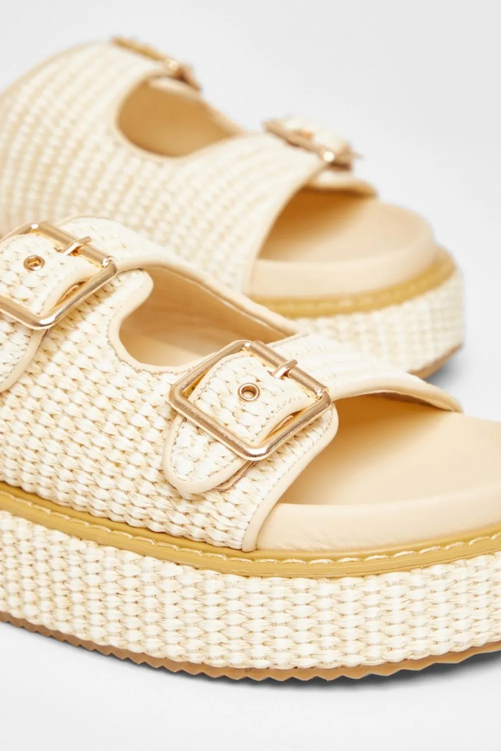 Quiz Sandals|Holiday Shoes>Double Buckle Flatform