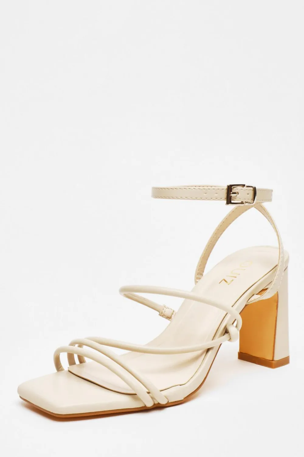 Quiz Sandals|Holiday Shoes>Faux Leather Block Heeled Sandals