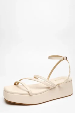 Quiz Wedges|Sandals>Faux Leather Strappy Flatform Sandals