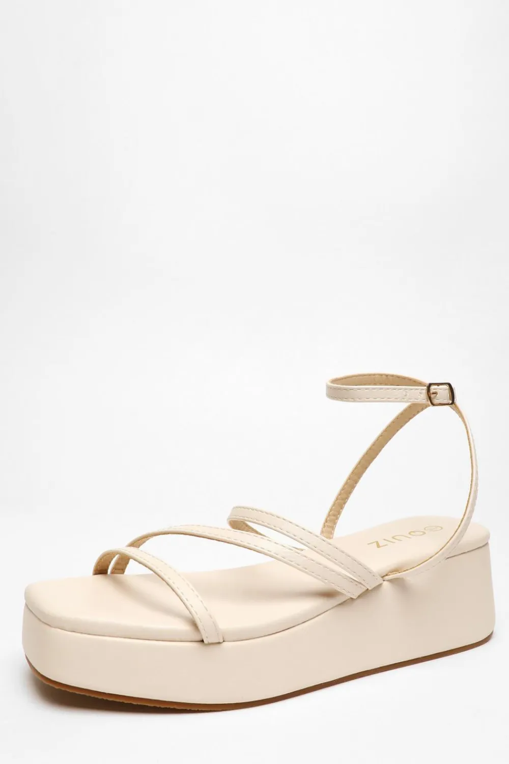 Quiz Wedges|Sandals>Faux Leather Strappy Flatform Sandals