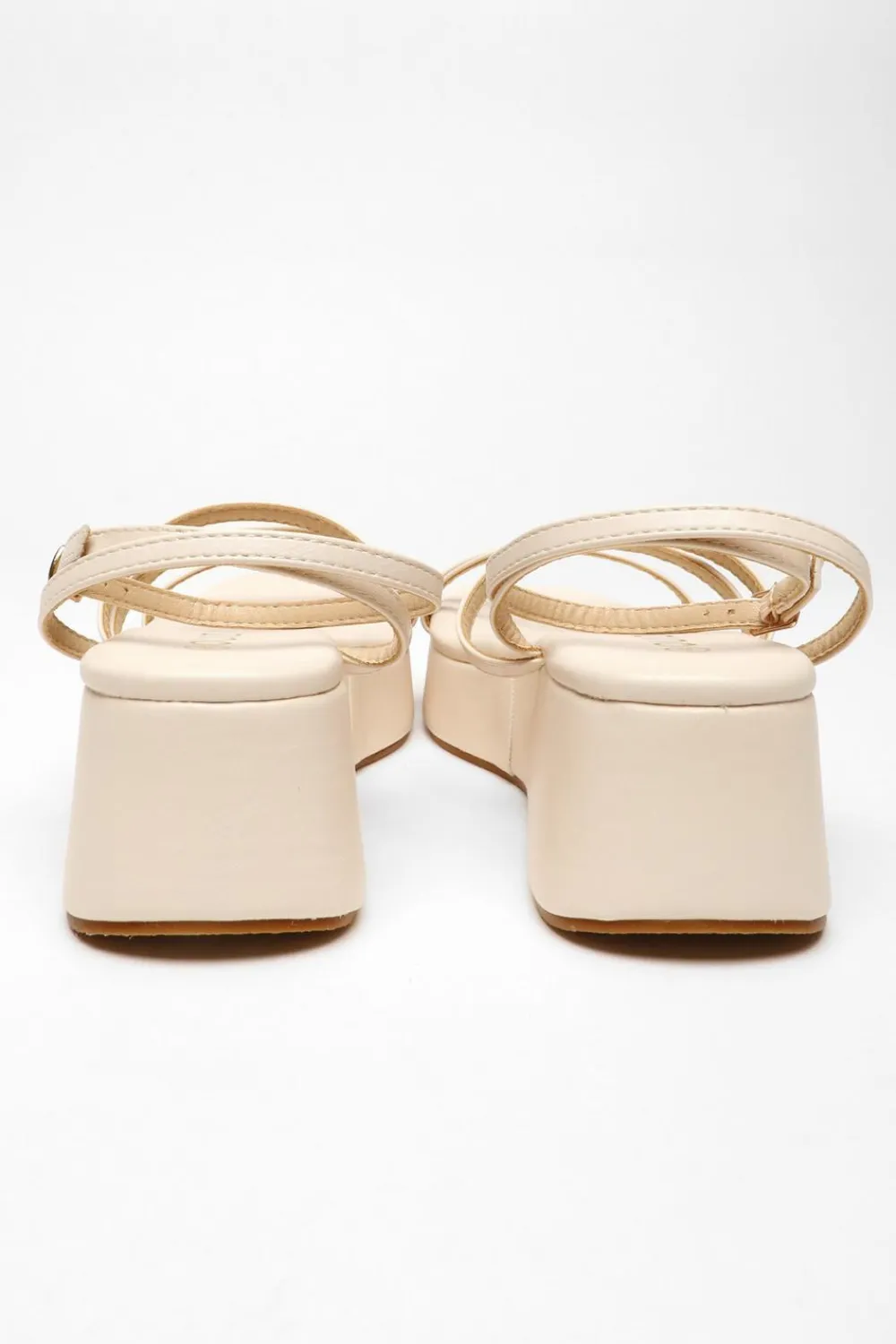 Quiz Wedges|Sandals>Faux Leather Strappy Flatform Sandals
