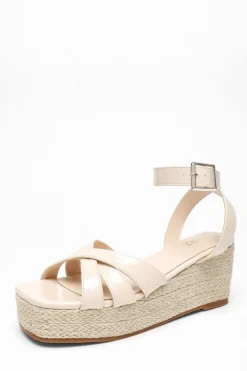 Quiz Wedges|Sandals>Faux Leather Strappy Wedges