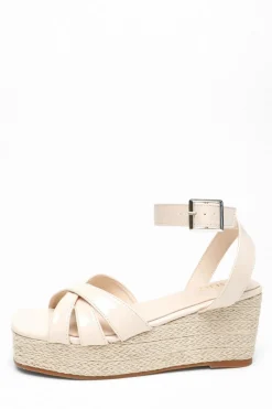 Quiz Wedges|Sandals>Faux Leather Strappy Wedges
