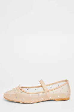 Quiz Pumps|Flats>Mesh Diamante Bow Pumps