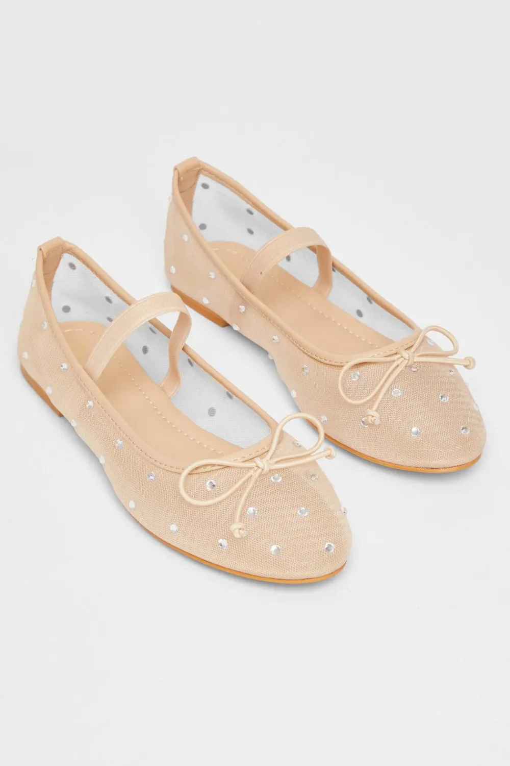Quiz Pumps|Flats>Mesh Diamante Bow Pumps