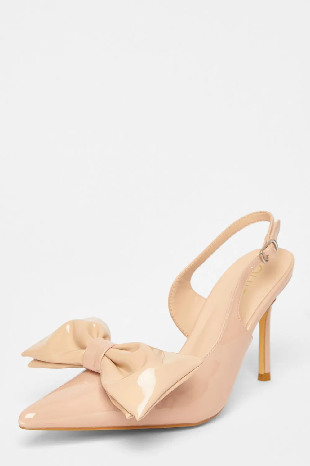 Quiz Occasion Shoes|Heels>Patent Bow Court Heels