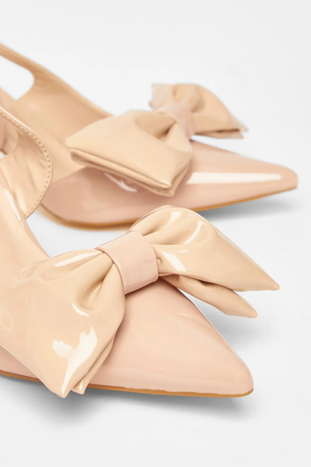 Quiz Occasion Shoes|Heels>Patent Bow Court Heels