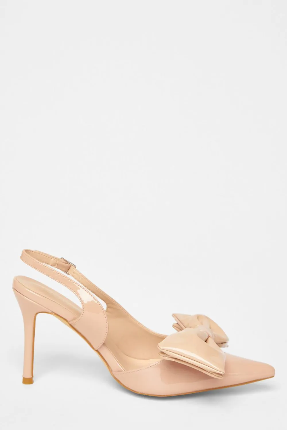 Quiz Occasion Shoes|Heels>Patent Bow Court Heels