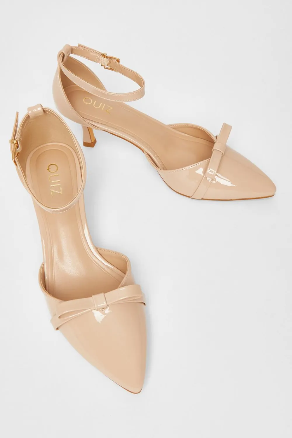 Quiz Occasion Shoes|Heels>Patent Bow Court Heels